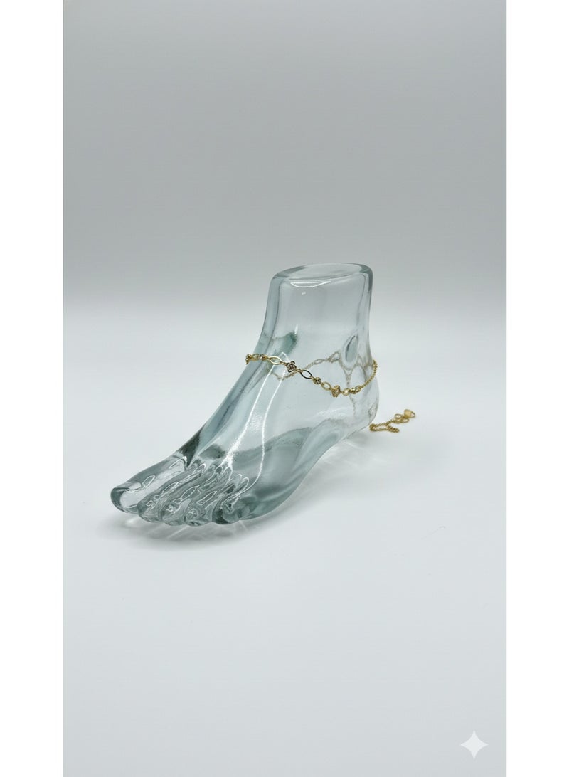 WARD Elegant Anti-Tarnish Gold Plated Stainless Steel Anklet, High-Polish - Image 2